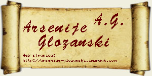 Arsenije Gložanski vizit kartica